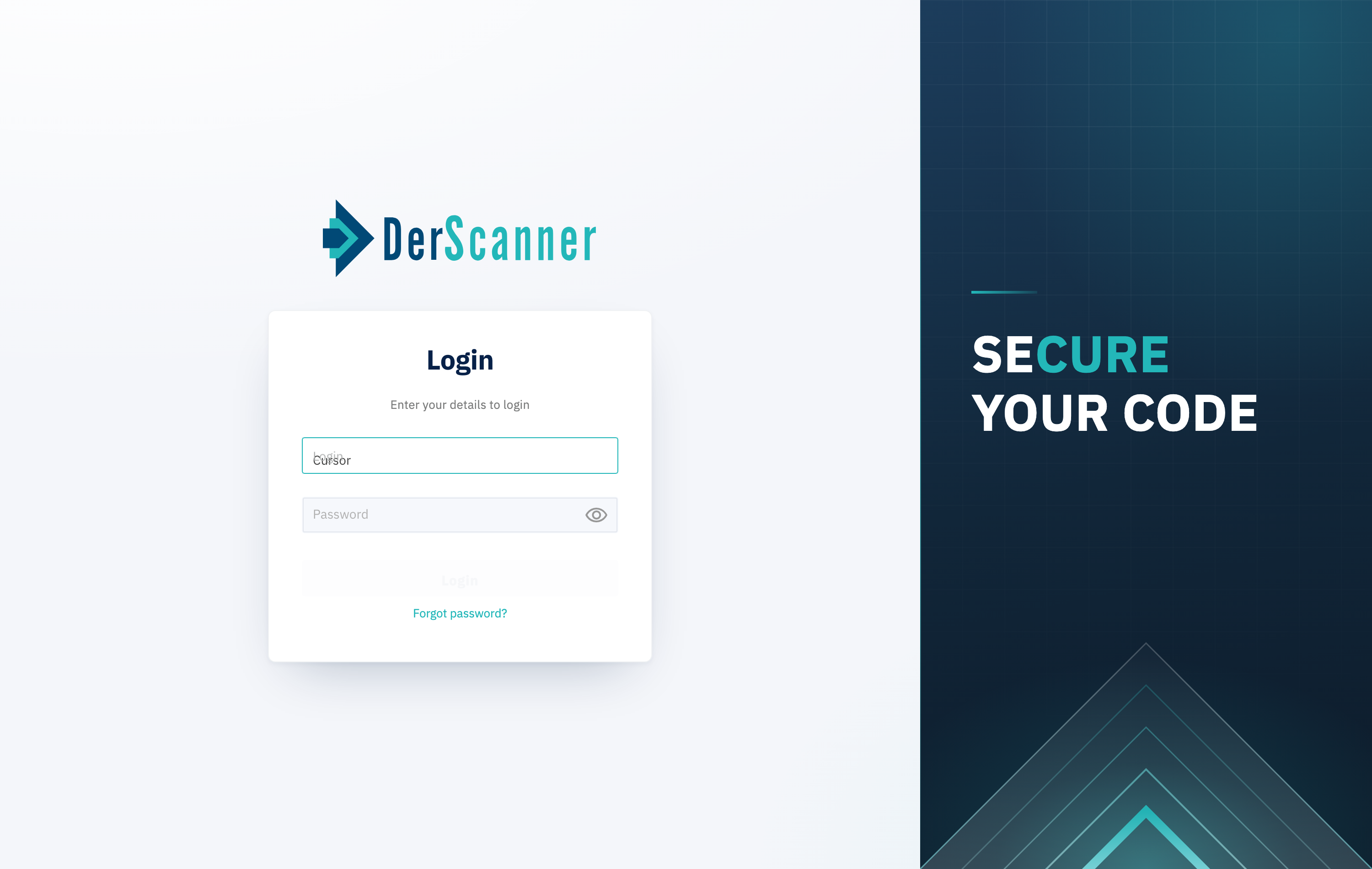 DerScanner sign-in screen under the dedicated Cursor account